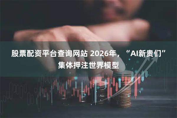 股票配资平台查询网站 2026年，“AI新贵们”集体押注世界模型